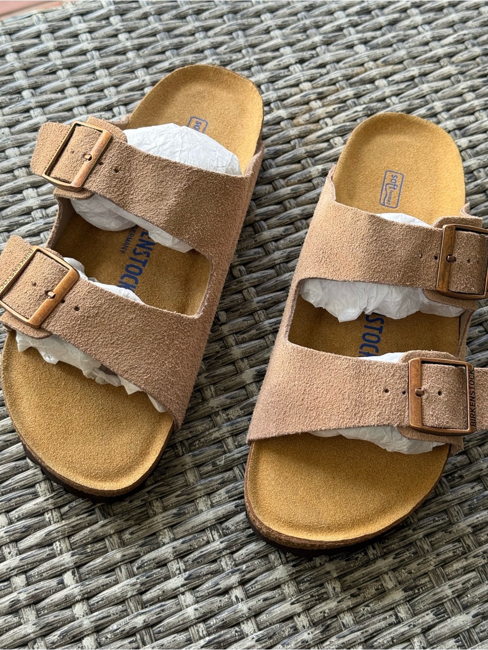 Birkenstock Arizona Suede Soft Footbed Sandals